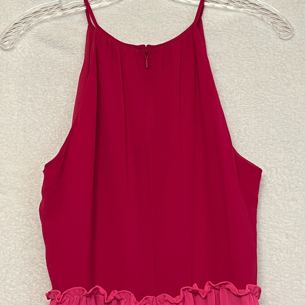 Chico's 1P Maxi Dress Color Block Ruffle Halter Sleeveless Party‎ Dress Petite M - Picture 9 of 16